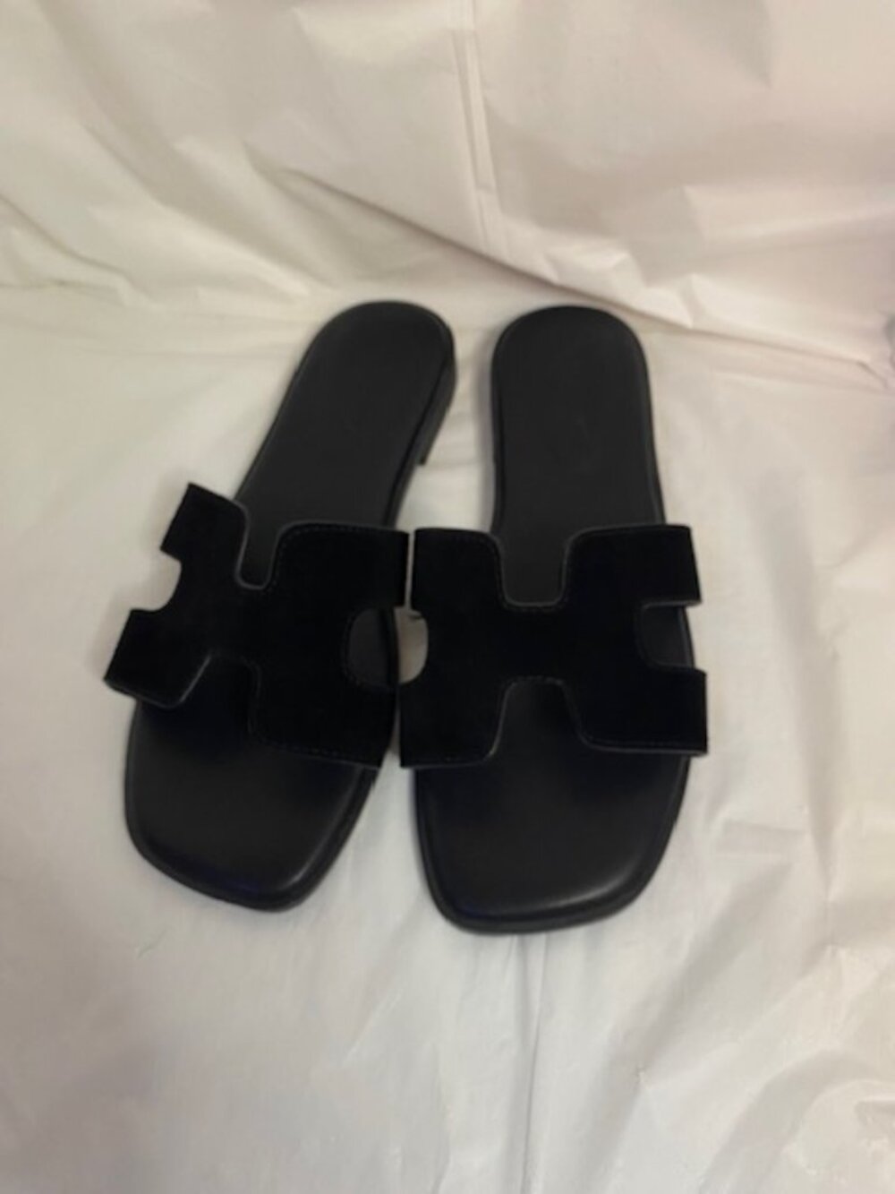 Black Velvet Slide Sandals - Sleek Women’s Slip-Ons